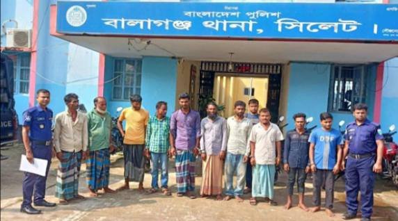 বালাগঞ্জে জুয়াড়ি-চোরসহ ১১ জন আটক