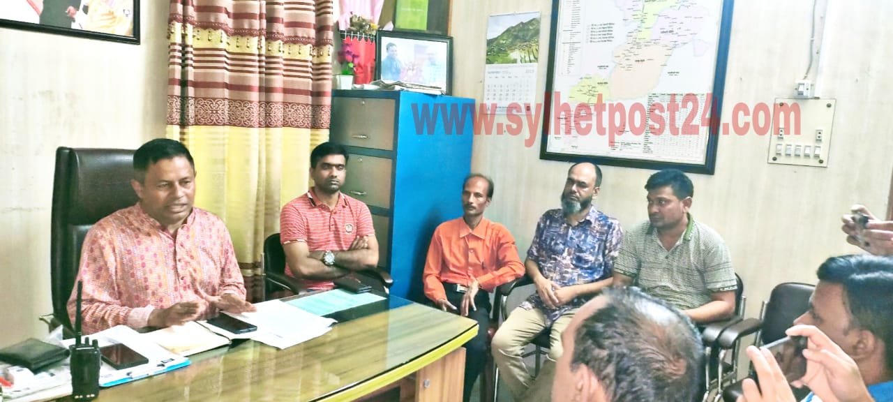 জৈন্তাপুরে কর্মরত সাংবাদিকদের সাথে জৈন্তাপুর মডেল থানা পুলিশের মাসিক প্রেস-ব্রিফিং