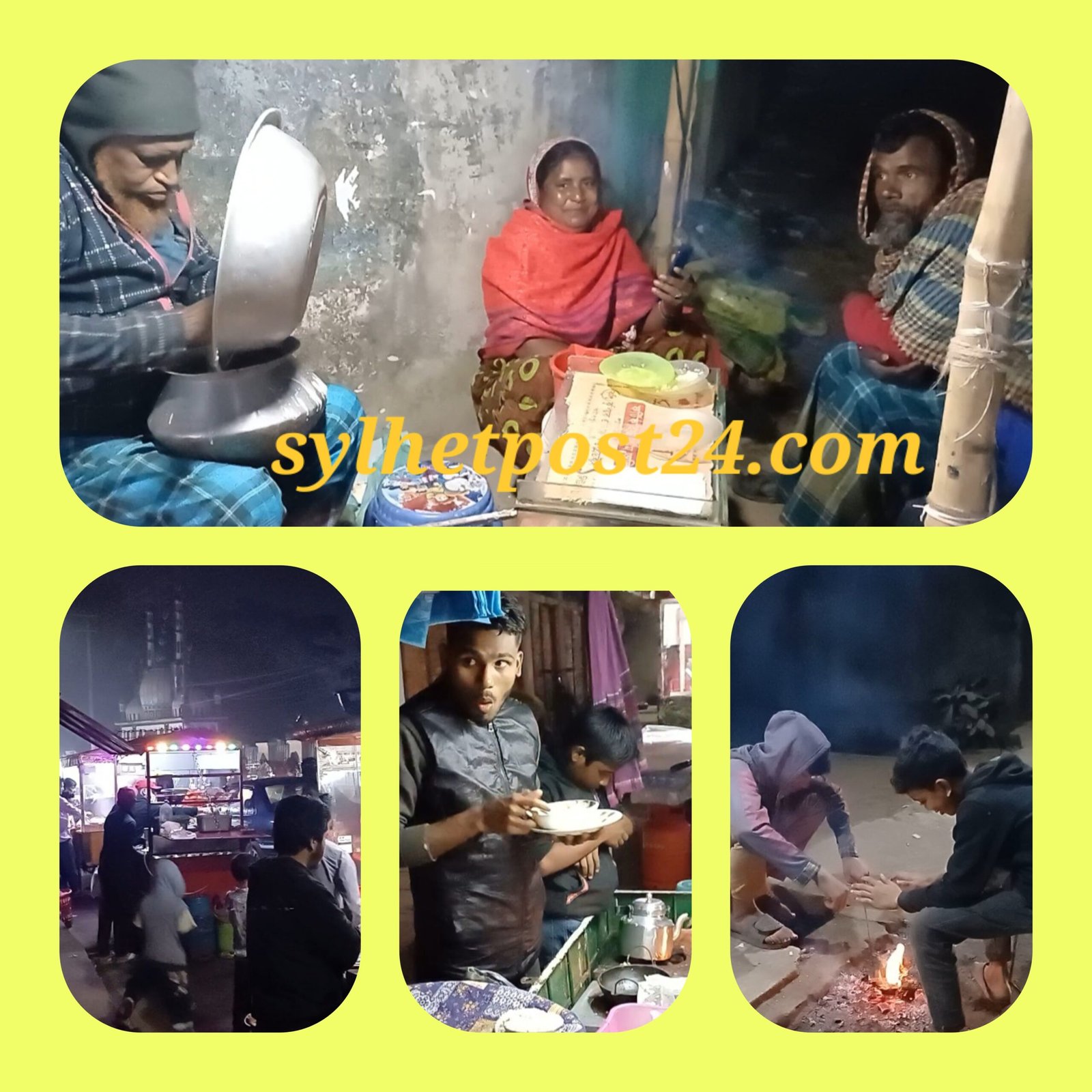 শীতে সিলেটের ভ্রাম্যমাণ পিঠার দোকানগুলোতে ভিড় জমতে শুরু করেছে