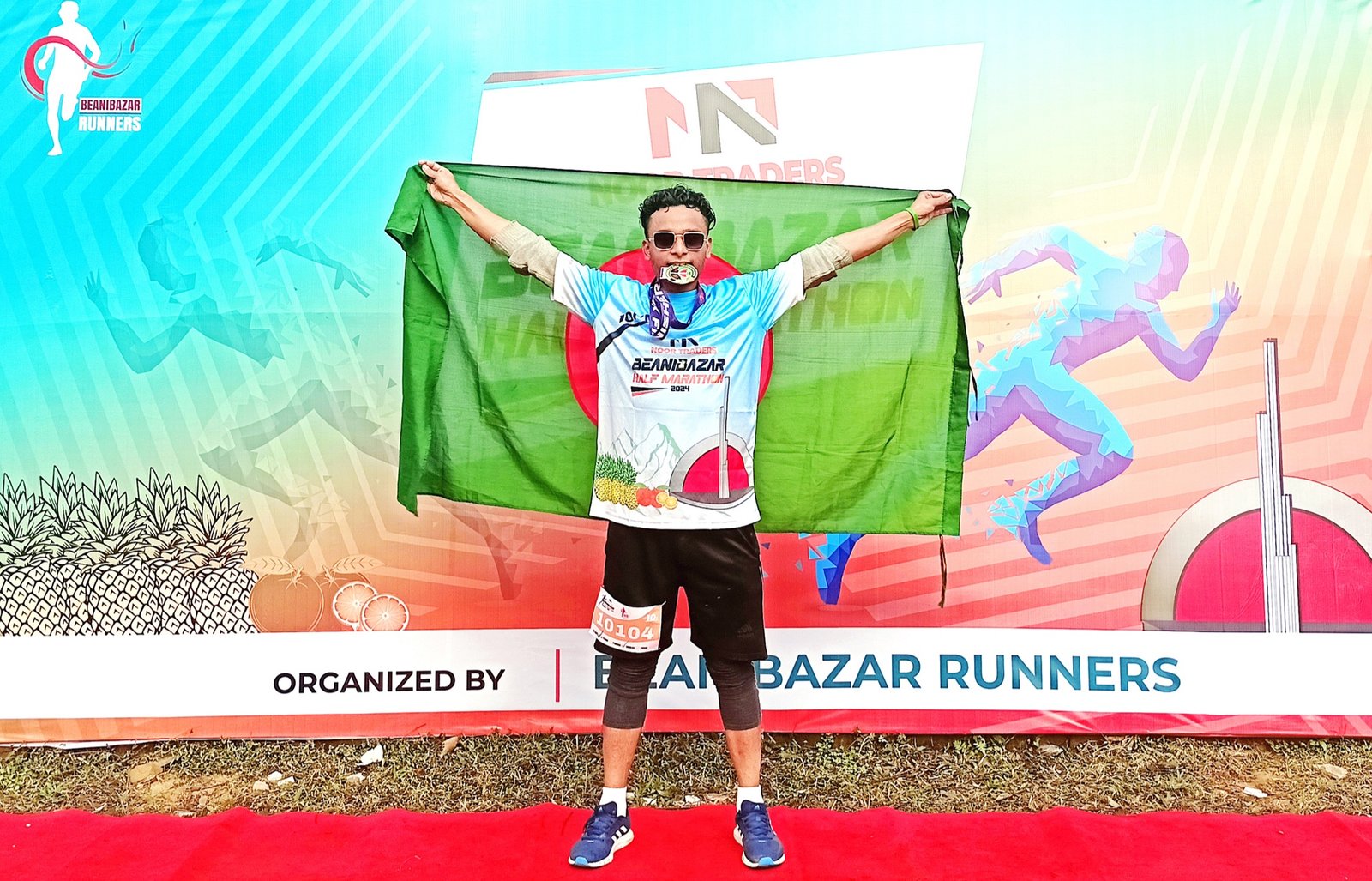বিয়ানীবাজার হাফ ম্যারাথন ২০২৪ এ আরিফ উদ্দিন ওলির ফিনিসিং পদক অর্জন