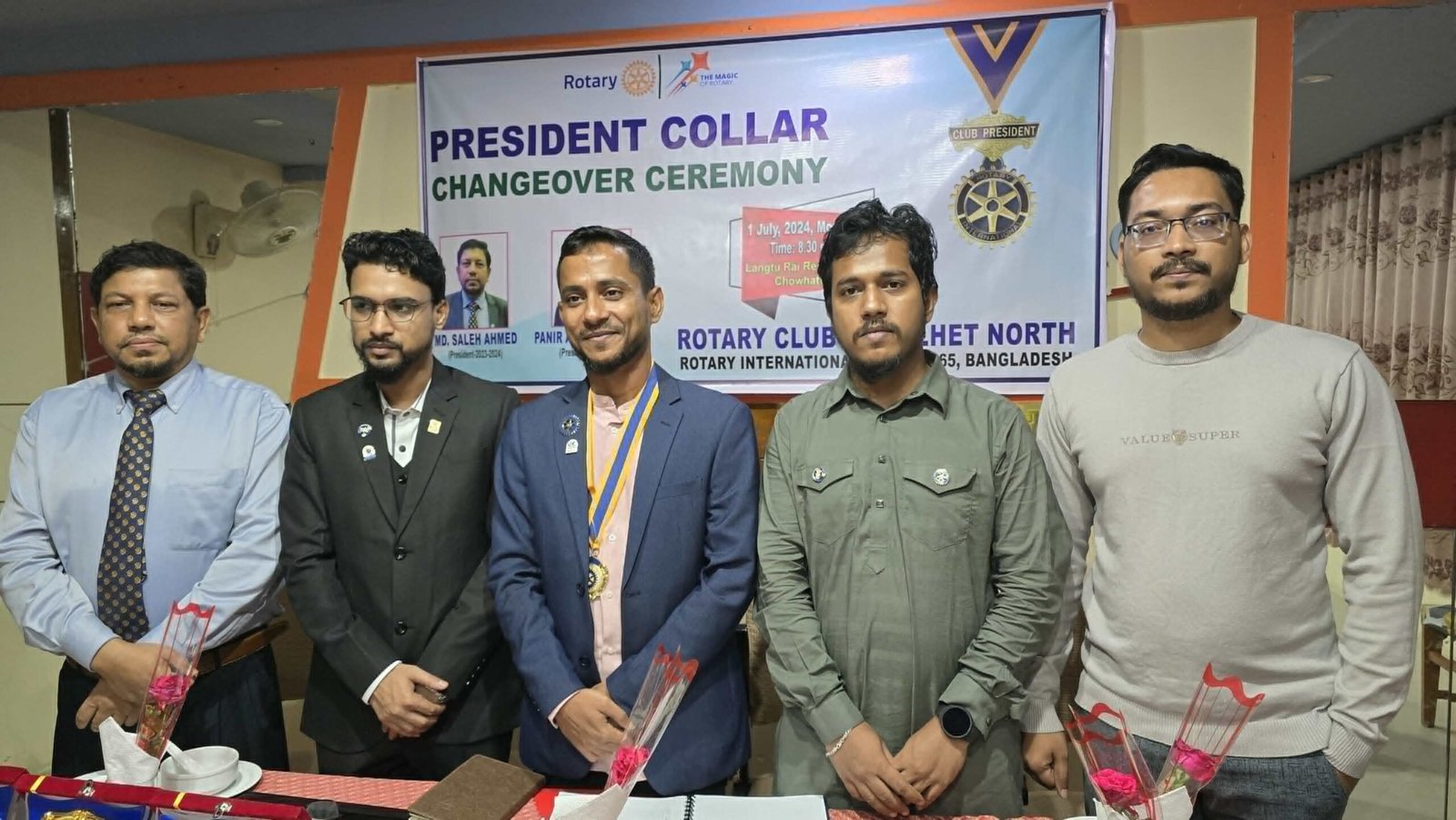 রোটারি ক্লাব অব সিলেট নর্থের প্রেসিডেন্ট পনির, সেক্রেটারি ফারুক