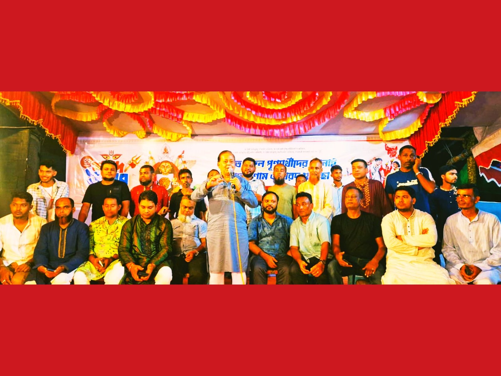 দক্ষিণ সুরমায় পূজা মণ্ডপ পরিদর্শনে ইমদাদ চৌধুরী