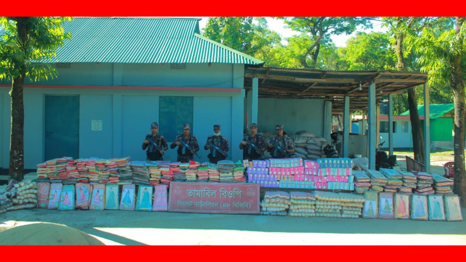 সিলেট সীমান্তে বিজিবি’র অভিযানে ১ কোটি ২১ লক্ষ টাকার অধিক চোরাই পণ্য আটক