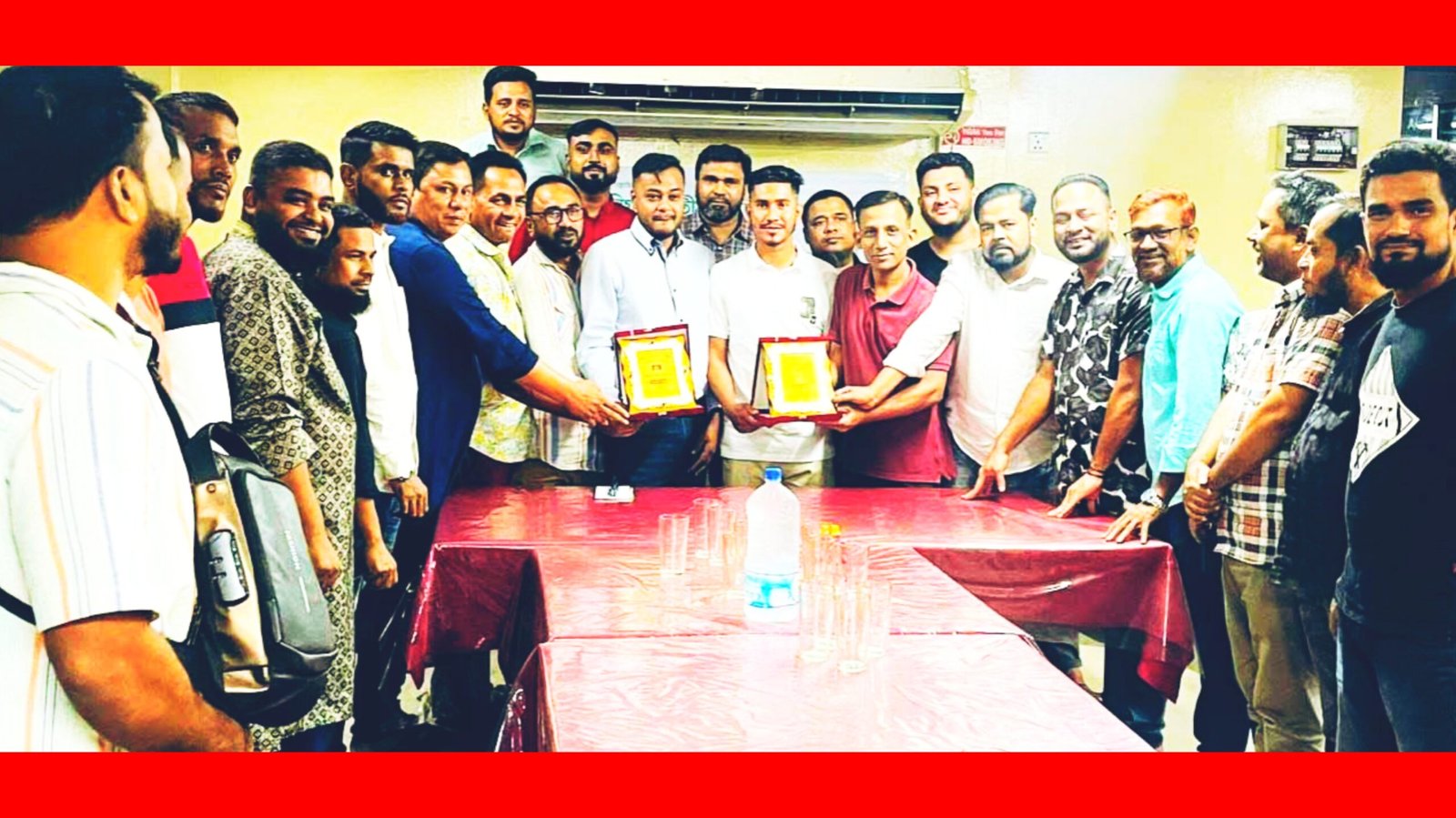 জগন্নাথপুর ও শান্তিগঞ্জ জাতীয়তাবাদী ফোরাম ‘সিলেট‌ এর পক্ষ থেকে তুহিন ও সোহাগকে সম্মাননা প্রদান