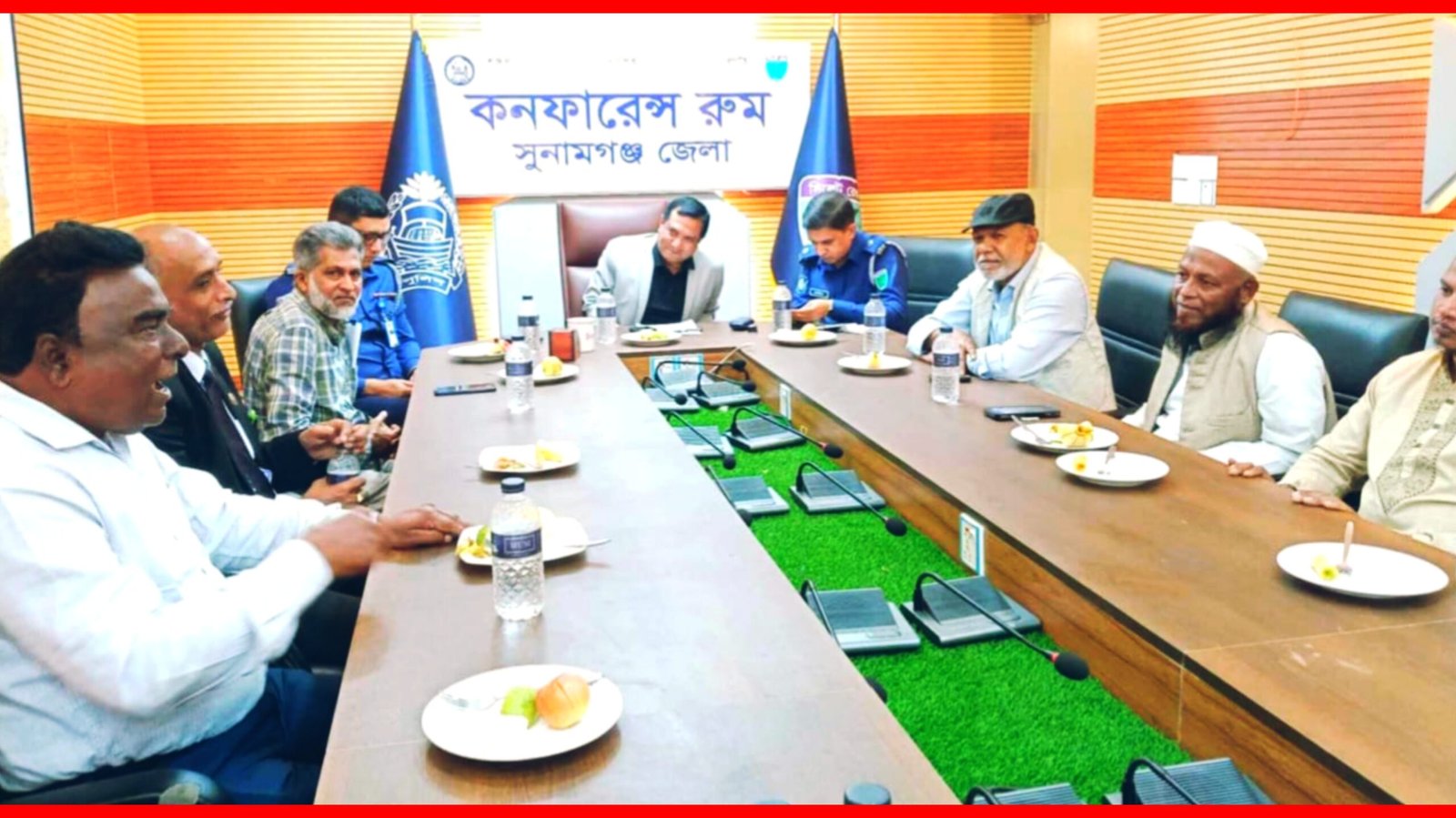 সুনামগঞ্জে সাম্প্রদায়িক সম্প্রীতি বজায় রাখতে ধর্মীয় নেতাদের সাথে পুলিশ প্রশাসনের মত বিনিময়