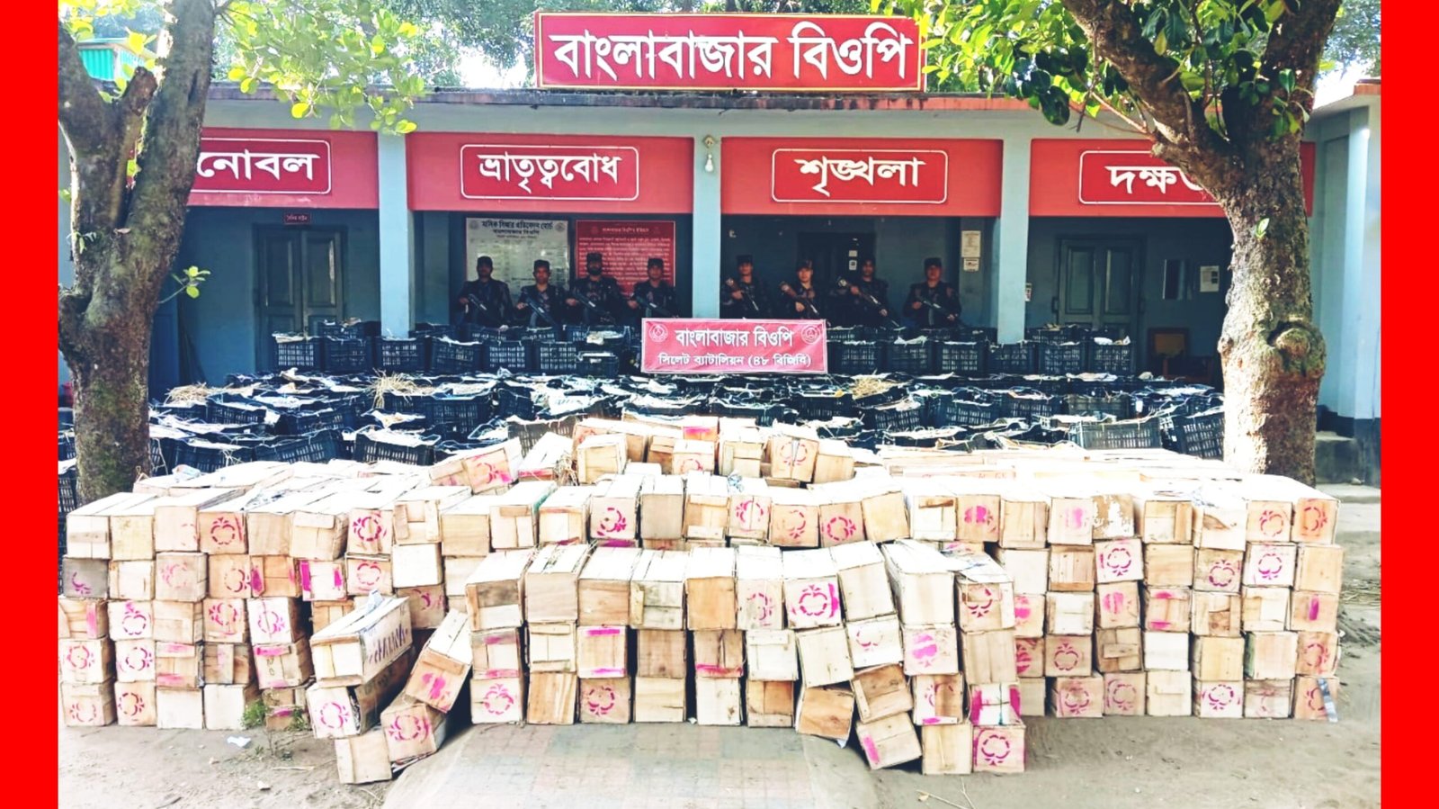 সিলেট ব্যাটালিয়ন বিজিবি কর্তৃক ০১ কোটি ৭৫ লক্ষ টাকার চোরাচালানী মালামাল আটক