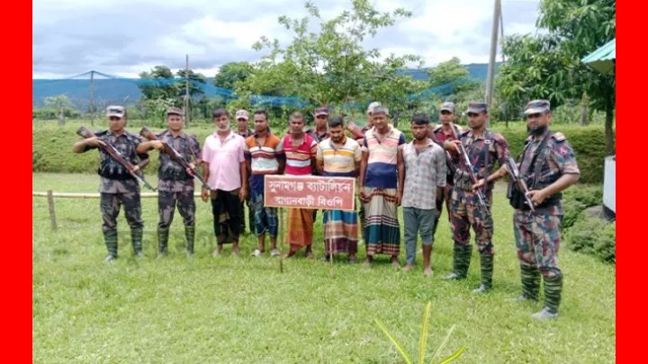 দোয়ারাবাজার সীমান্তে ৪ বাংলাদেশিসহ দুই মানব পাচারকারী আটক