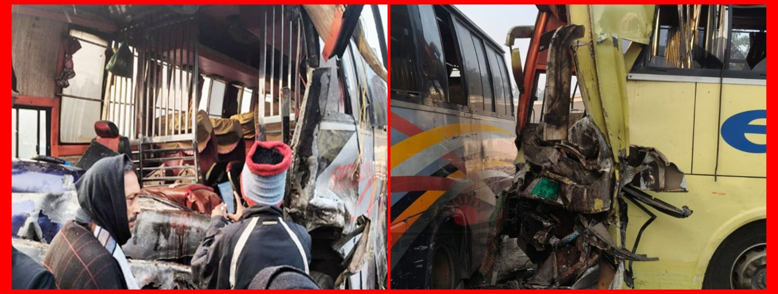 ওসমানীনগরে দুই বাসের মুখোমুখি সংঘর্ষে নিহত ২ আহত ১৩