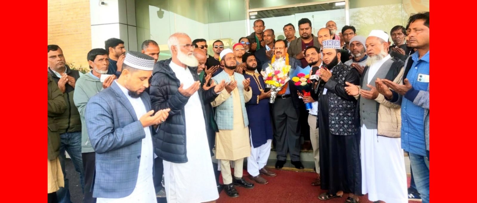 সুনামগঞ্জ জেলা বিএনপির সাবেক উপদেষ্টা শাহ আব্দুল গনিকে বিমানবন্দরে সংবর্ধনা