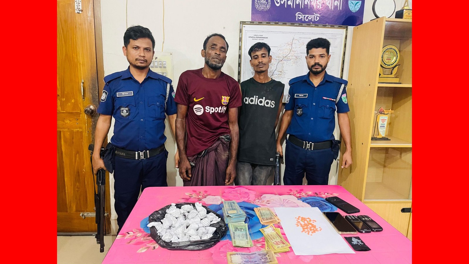 ওসমানীনগরে ইয়াবা-গাঁজাসহ দুই মাদক কারবারি গ্রেফতার