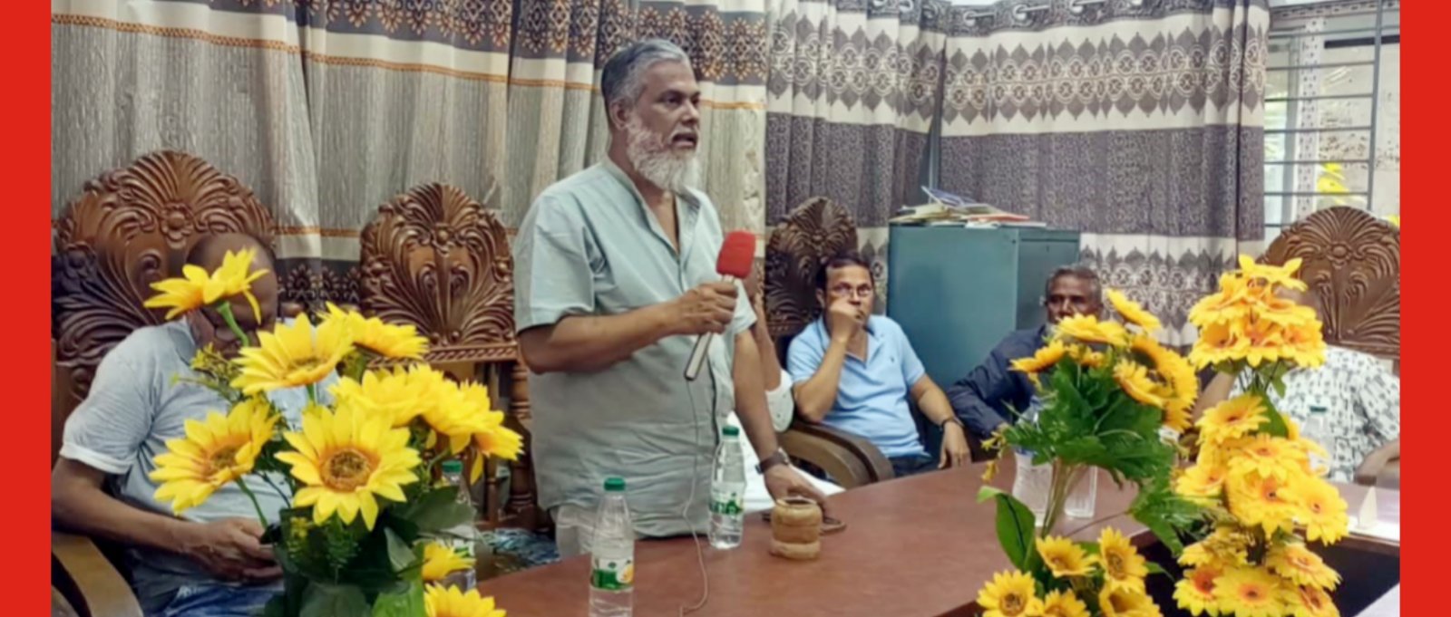 সিলেট জেলা বাস মালিক সমিতি ও শ্রমিক উপ-কমিটির প্রতিবাদ সভা
